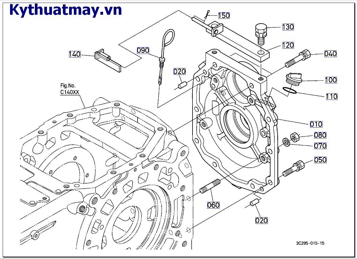 Nắp đậy phía sau vỏ hộp số ( mới) 10001 đến 49999